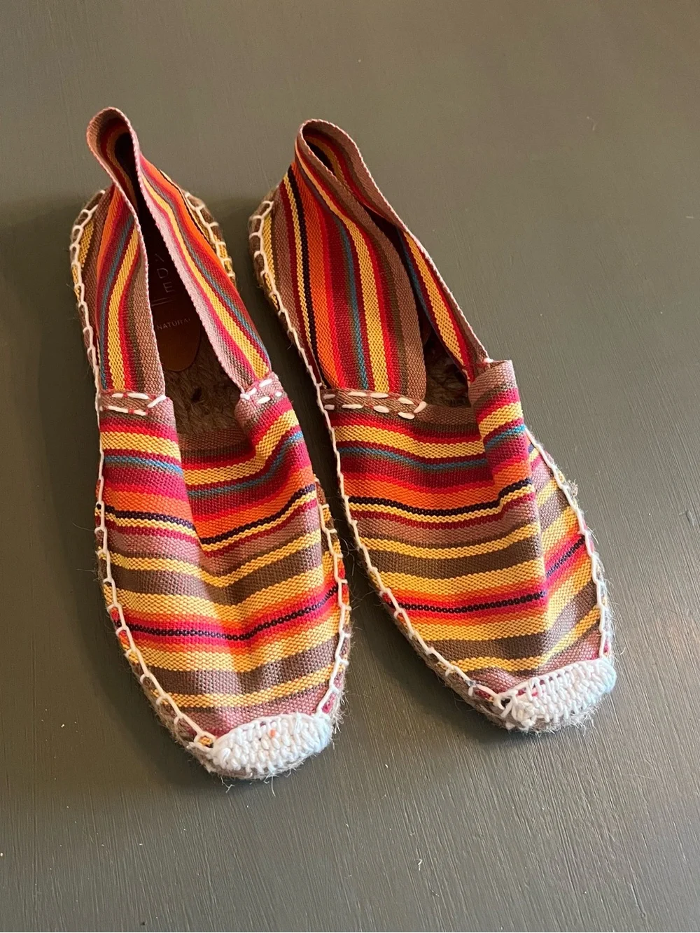 Woven Stripe Espadrilles - Multicolor Women's Slip-Ons
